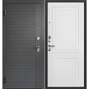 Дверь входная Ferroni Гарда левая сатин графит - эмалит белый 960х2050 мм