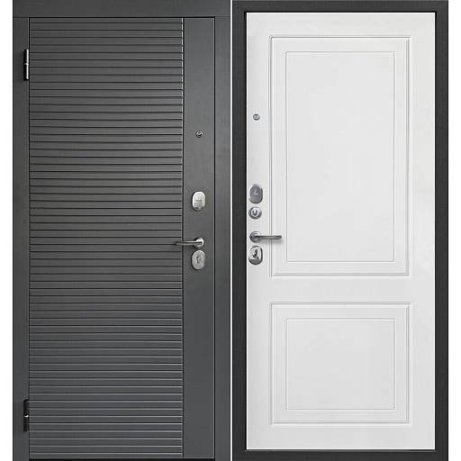 Дверь входная Ferroni Гарда левая сатин графит - эмалит белый 860х2050 мм Дверь входная Ferroni Гарда левая сатин графит - эмалит белый 860х2050 мм