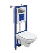 Комплект инсталляции Cersanit с унитазом City DPL EO slim с кнопкой хром и сиденьем микролифт (69331)