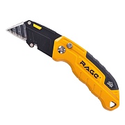 Нож строительный Rage 19 мм с трапециевидным лезвием алюминиевый корпус с винтовым фиксатором