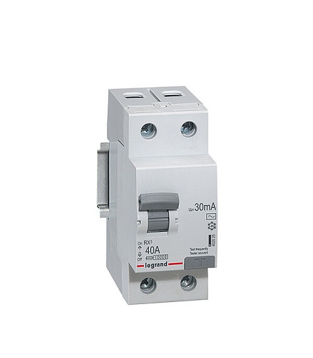 УЗО Legrand RX3 40А 1P+N тип AC 30 мА 10 кА (402025) УЗО Legrand RX3 40А 1P+N тип AC 30 мА 10 кА (402025)