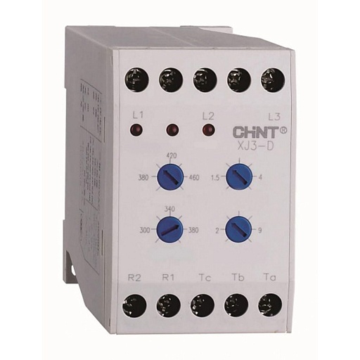 Реле контроля фаз модульное Chint XJ3-D (284003) T1-T2 380 В 5 А тип AC 1P Реле контроля фаз модульное Chint XJ3-D (284003) T1-T2 380 В 5 А тип AC 1P