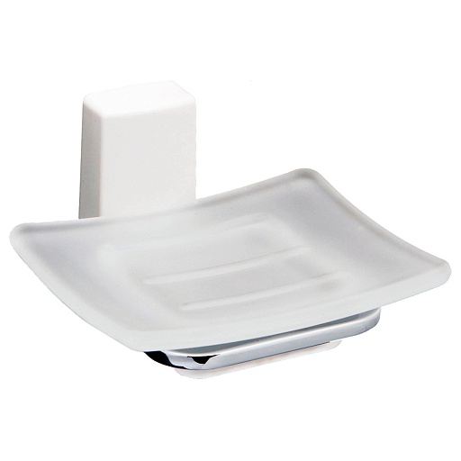 Мыльница для ванной WasserKraft Leine K-5000 White с держателем стекло/металл хром (K-5029W) Мыльница для ванной WasserKraft Leine K-5000 White с держателем стекло/металл хром (K-5029W)