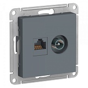 Розетка телевизионная/ компьютерная Systeme Electric AtlasDesign встраиваемая грифель TV/ RJ45 (ATN000789) Розетка телевизионная/ компьютерная Systeme Electric AtlasDesign встраиваемая грифель TV/ RJ45 (ATN000789)