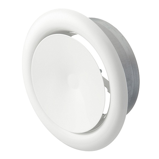 Анемостат приточно-вытяжной Era Pro регулируемый стальной с полимерным покрытием d125 мм белый