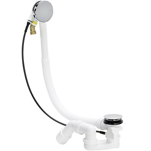 Сифон для ванны Viega Simplex Trio 1 1/2x50 мм регулируемый полуавтомат с выпуском d70 мм с переливом с соединением 40/50 мм (728014)