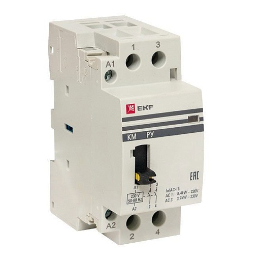 Контактор модульный EKF PROxima (km-2m-63-20) 230-400 В 63 А тип AC 2Р Контактор модульный EKF PROxima (km-2m-63-20) 230-400 В 63 А тип AC 2Р