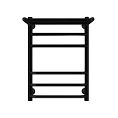 Полотенцесушитель водяной Indigo Brace 600х400 мм лесенка с полкой черный муар