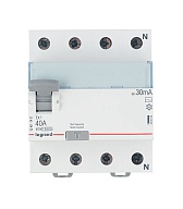 УЗО Legrand TX3 (403009) 40А 30 мА 4P тип АС 10 кА УЗО Legrand TX3 (403009) 40А 30 мА 4P тип АС 10 кА
