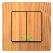 Выключатель Systeme Electric Blanca двухклавишный встраиваемый ясень с подсветкой (BLNVS010515)