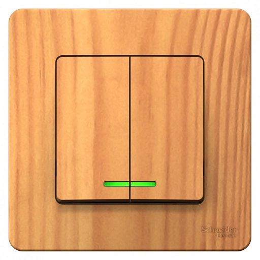 Выключатель Systeme Electric Blanca двухклавишный встраиваемый ясень с подсветкой (BLNVS010515)