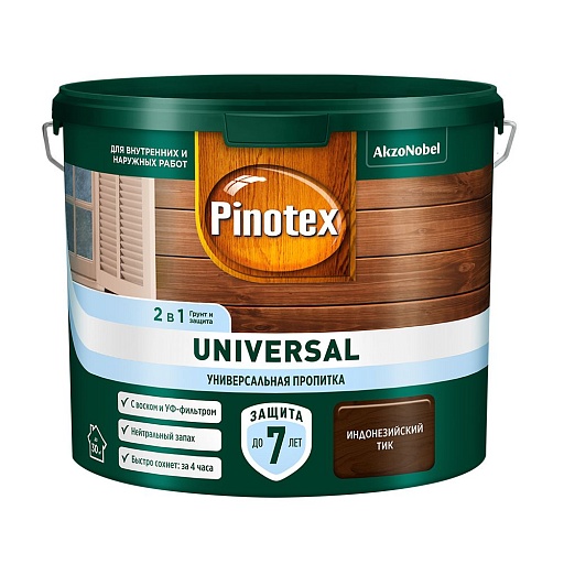 Антисептик Pinotex/Omnitex Universal 2 в 1 декоративный для дерева индонезийский тик 2,5 л