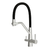 Смеситель для кухни Cersanit Vivo хром/черный с высоким изливом с подключением к фильтру однорычажный (68217) Смеситель для кухни Cersanit Vivo хром/черный с высоким изливом с подключением к фильтру однорычажный (68217)