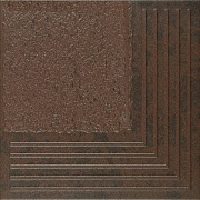 Клинкерная ступень Керамин Каир 4У угловая коричневая 298x298x8 мм (15 шт.=1,33 кв.м)