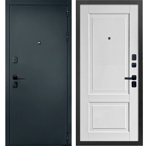 Дверь входная Дверной континент Брест правая антик серебро - белый матовый 960х2050 мм