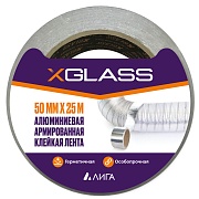 Лента монтажная X-Glass армированная алюминиевая 50 мм 25 м серая