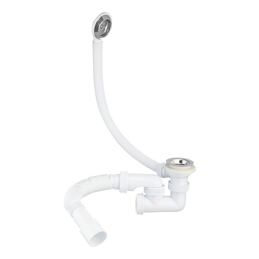 Сифон для ванны Wirquin Pro 1 1/2х40 мм регулируемый с выпуском d70 мм с переливом с соединением 40/50 мм (30718061)