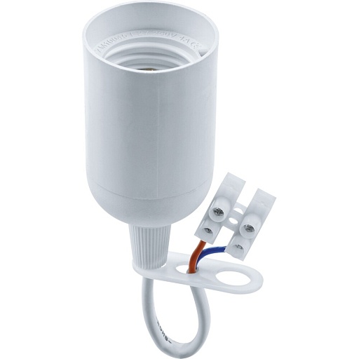 Патрон для лампы E27 Navigator NLH-P-F-WH-E27-TB термостойкий пластик 40 Вт IP20 подвесной белый (71287)