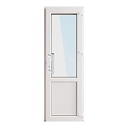 Металлопластиковая дверь VEKA 2050х700 мм алюминиевый порог белая правая стеклопакет