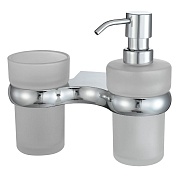 Дозатор для мыла WasserKraft Berkel с держателем стекло матовый/металл хром (K-6889)