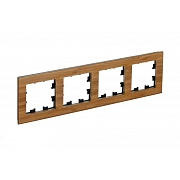 Рамка Systeme Electric AtlasDesign Nature четырехместная бамбук (ATN353204)