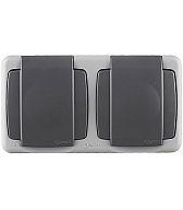 Розетка Makel 36064206 двойная открытая установка серая с заземлением IP55 блок с быстрозажимными контактами с крышкой Розетка Makel 36064206 двойная открытая установка серая с заземлением IP55 блок с быстрозажимными контактами с крышкой