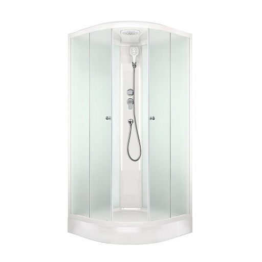 Душевая кабина Domani-Spa Delight Slim 90х90х218 см стекло матовое 4 мм с низким поддоном полукруг