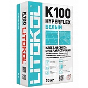 Клей для плитки/ керамогранита/ камня Litokol Hyperflex K100 эластичный белый класс C2 TE S2 20 кг