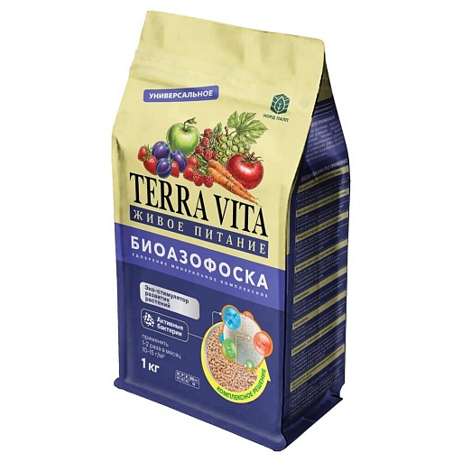 Биоудобрение сухое универсальное Биоазофоска Terra Vita 1 кг