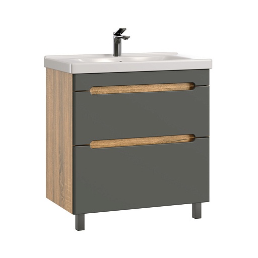 Комплект тумба с раковиной Sanstar Diva 70 см напольная дуб вотан/графит софт (459.1-1.4.1.ККОМ) Комплект тумба с раковиной Sanstar Diva 70 см напольная дуб вотан/графит софт (459.1-1.4.1.ККОМ)