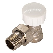 Клапан (вентиль) термостатический угловой СТМ (CARTVA34) 3/4 ВР(г) х 3/4 НР(ш) для радиатора никелированный