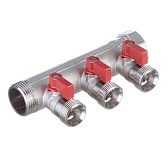Коллектор Henco (VB060503-ROOD) 1 ВР(г) х 3 выхода 3/4 НР(ш) ЕК х 1 НР(ш) с шаровыми кранами Коллектор Henco (VB060503-ROOD) 1 ВР(г) х 3 выхода 3/4 НР(ш) ЕК х 1 НР(ш) с шаровыми кранами