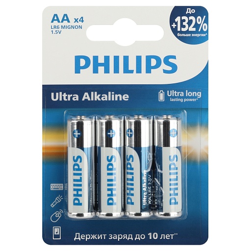 Батарейка Philips Ultra (Б0062694) АА пальчиковая LR6 1,5 В (4 шт.)