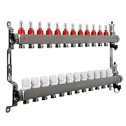 Коллекторная группа с расходомерами Sanext 1 ВР(г) х 12 выходов 3/4 НР(ш) ЕК х 1 ВР(г)