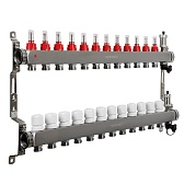 Коллекторная группа с расходомерами Sanext 1 ВР(г) х 12 выходов 3/4 НР(ш) ЕК х 1 ВР(г) Коллекторная группа с расходомерами Sanext 1 ВР(г) х 12 выходов 3/4 НР(ш) ЕК х 1 ВР(г)