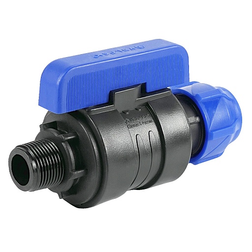 Кран шаровой ПНД Valfex компрессионный переходной 25х3/4 НР(ш)