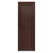 Металлопластиковая дверь VEKA 2050х600 мм алюминиевый порог коричневая левая глухая