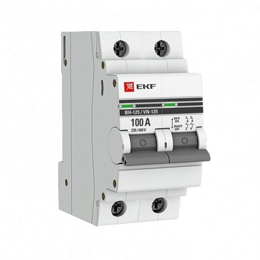 Выключатель нагрузки EKF PROxima ВН-125 2Р 100А 230 В на DIN-рейку (SL125-2-100-pro) Выключатель нагрузки EKF PROxima ВН-125 2Р 100А 230 В на DIN-рейку (SL125-2-100-pro)