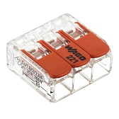 Клемма на 3 провода Wago 221-613 0,5-6 кв.мм с рычажками без пасты (20 шт.) (УТ-0318416/604422) Клемма на 3 провода Wago 221-613 0,5-6 кв.мм с рычажками без пасты (20 шт.) (УТ-0318416/604422)