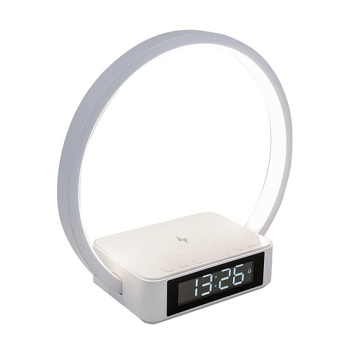Лампа настольная светодиодная 4200К 5 Вт с беспроводной зарядкой и часами Eurosvet Timelight (a054131)