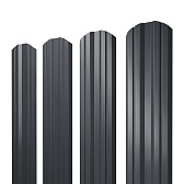 Евроштакетник двухсторонний twin 0,45 мм 100х1500 мм графитовый серый RAL 7024 фигурный срез Евроштакетник двухсторонний twin 0,45 мм 100х1500 мм графитовый серый RAL 7024 фигурный срез
