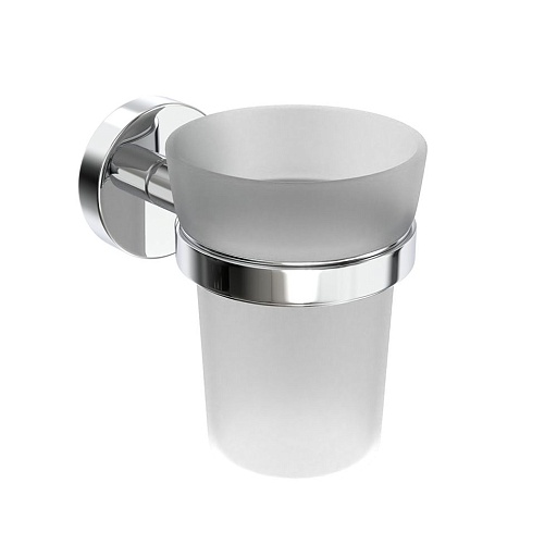Стакан для ванной Fora Long с держателем стекло матовый/металл хром (L044/1152) Стакан для ванной Fora Long с держателем стекло матовый/металл хром (L044/1152)