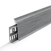 Плинтус ПВХ напольный Деконика 70 мм алюминий темный 2200 мм Г-профиль с кабель-каналом