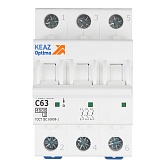Автоматический выключатель модульный КЭАЗ OptiDin BM63 3P 63А тип C 4,5 кА 230/400 В (326818)