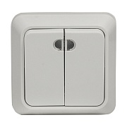 Выключатель EKF Рим двухклавишный накладной белый (ENV10-123-10)