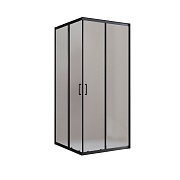 Душевой уголок BelBagno Uno черный 90х90х195 см квадрат стекло матовое 5 мм (UNO-195-A-2-90-P-NERO)