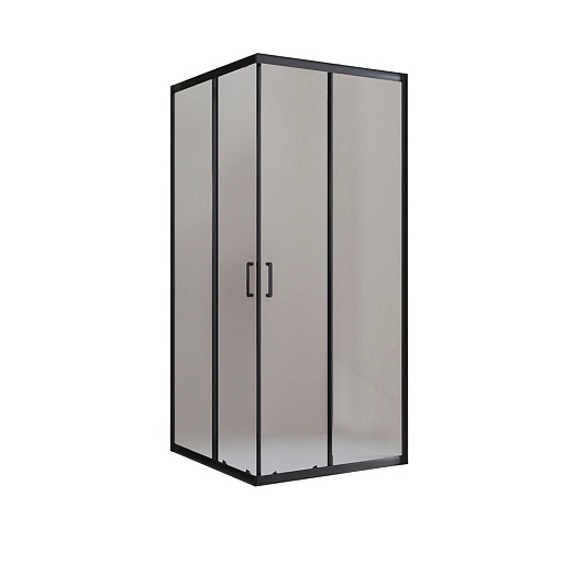 Душевой уголок BelBagno Uno черный 90х90х195 см квадрат стекло матовое 5 мм (UNO-195-A-2-90-P-NERO)