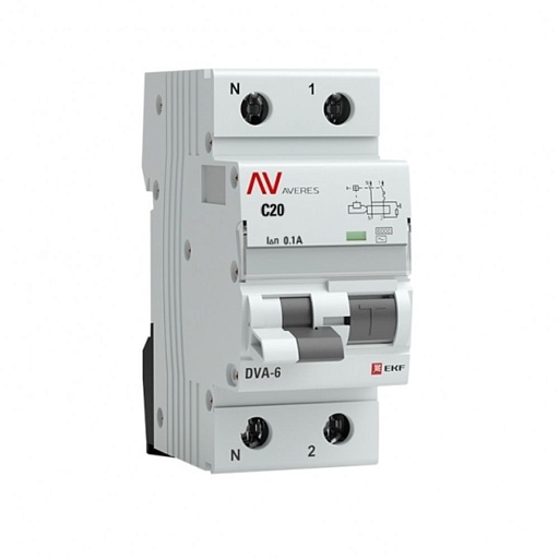 Автомат дифференциальный EKF Averes DVA-6 20А 1P+N тип AC 100 мА 6 кА (rcbo6-1pn-20C-100-ac-av) Автомат дифференциальный EKF Averes DVA-6 20А 1P+N тип AC 100 мА 6 кА (rcbo6-1pn-20C-100-ac-av)