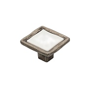 Ручка-кнопка мебельная Kerron Ceramic d31 мм металлическая с фарфоровой вставкой черненый старинный цинк (KF08-11 BAZ) Ручка-кнопка мебельная Kerron Ceramic d31 мм металлическая с фарфоровой вставкой черненый старинный цинк (KF08-11 BAZ)
