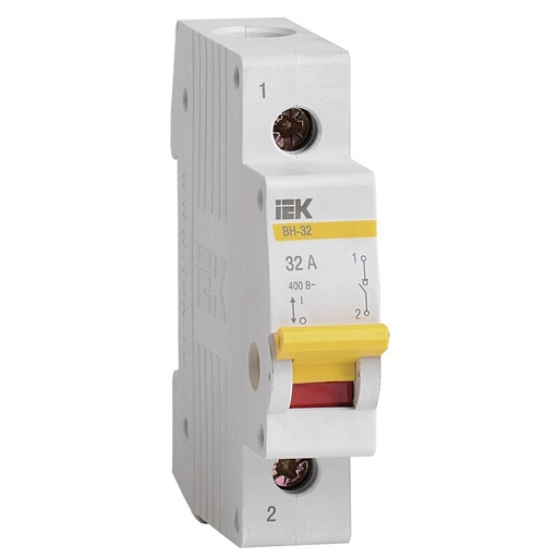 Выключатель нагрузки IEK Karat ВН-32 1P 32А 400 В на DIN-рейку (MNV10-1-032) Выключатель нагрузки IEK Karat ВН-32 1P 32А 400 В на DIN-рейку (MNV10-1-032)